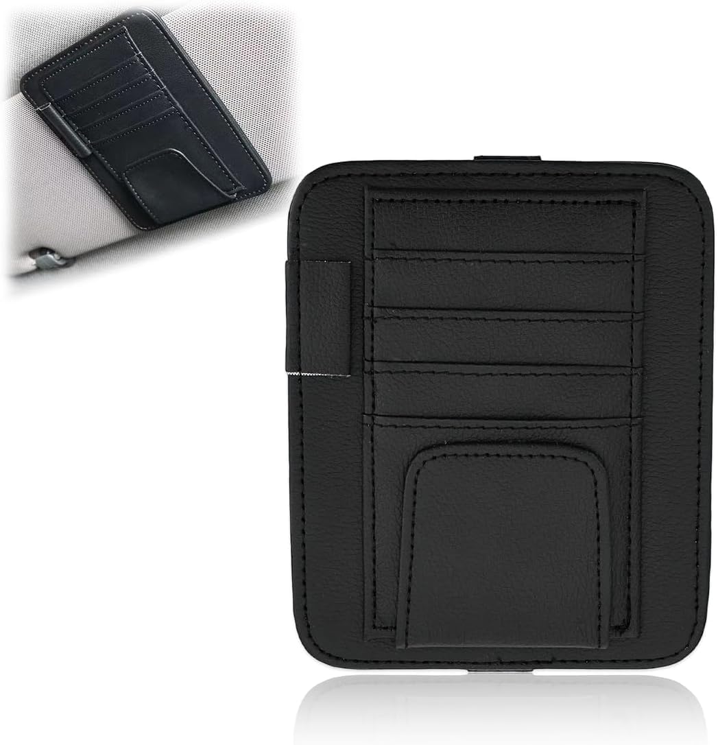 Tryagat 1 Pcs Car Sun Visor Organizer for Mitsubishi L200 Club Cab (5 Gen ab Bj 09/2015), Interior Auto Accessories Pocket Organizer Wallet Card Pen