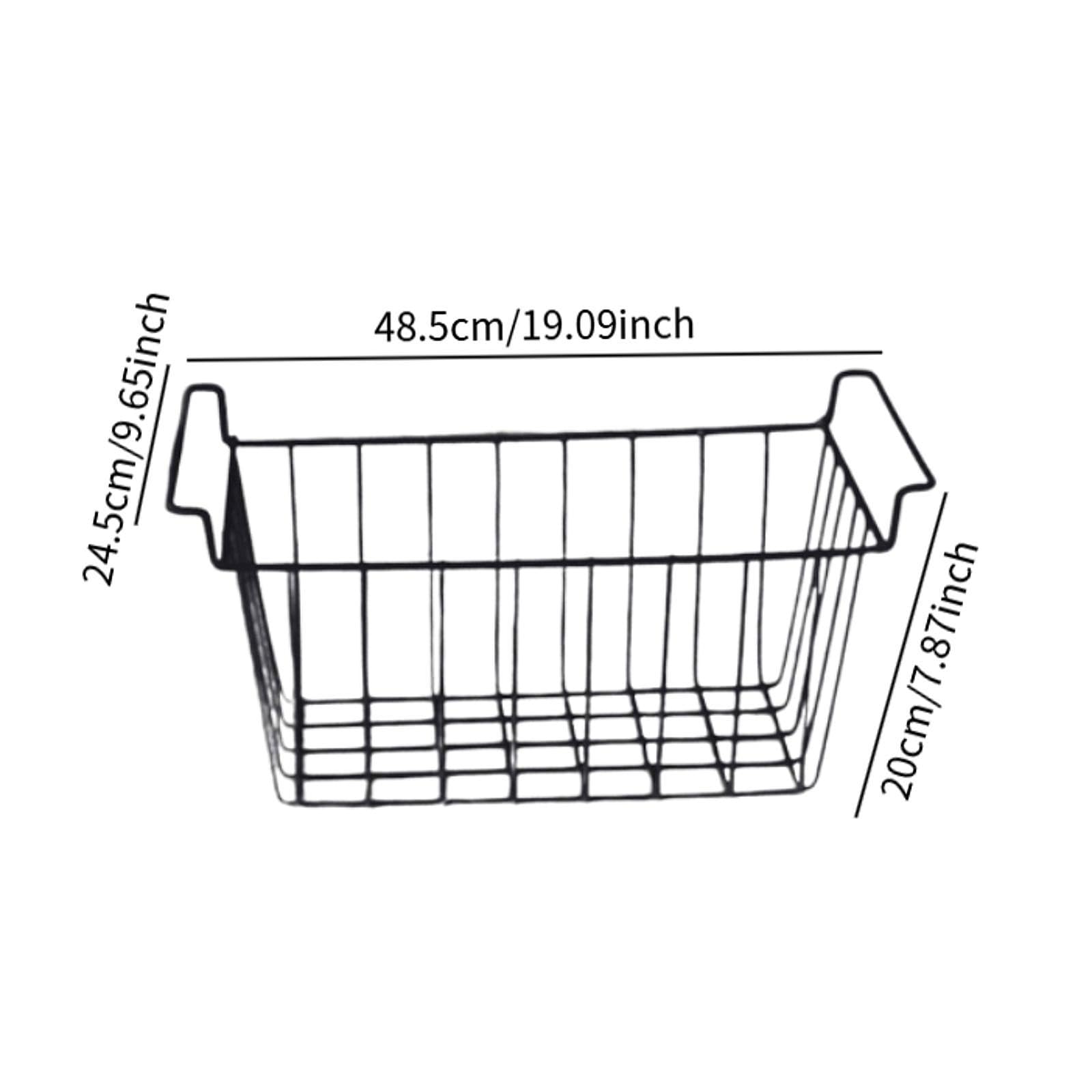 Paquete de 2 Cestas para Refrigerador, Cestas de Alambre para Congelador, Cajas de Almacenamiento con Asas, Cestas Metálicas Apilables para El Hogar, 48.5 X 24.5 X 20 Cm