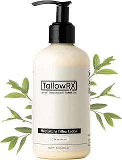 Tallow Body Lotion – 100% Grass-Fed Beef Tallow for Skin, Face & Body – Pure & Organic Moisturizer with Jojoba Oil, Vitamin E (8 Fl Oz, Unscented)