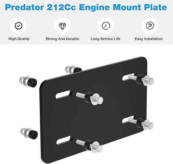 212Cc Engine Mount Plate Kit for Harbor Freight Predator Engine 212cc 6.5HP