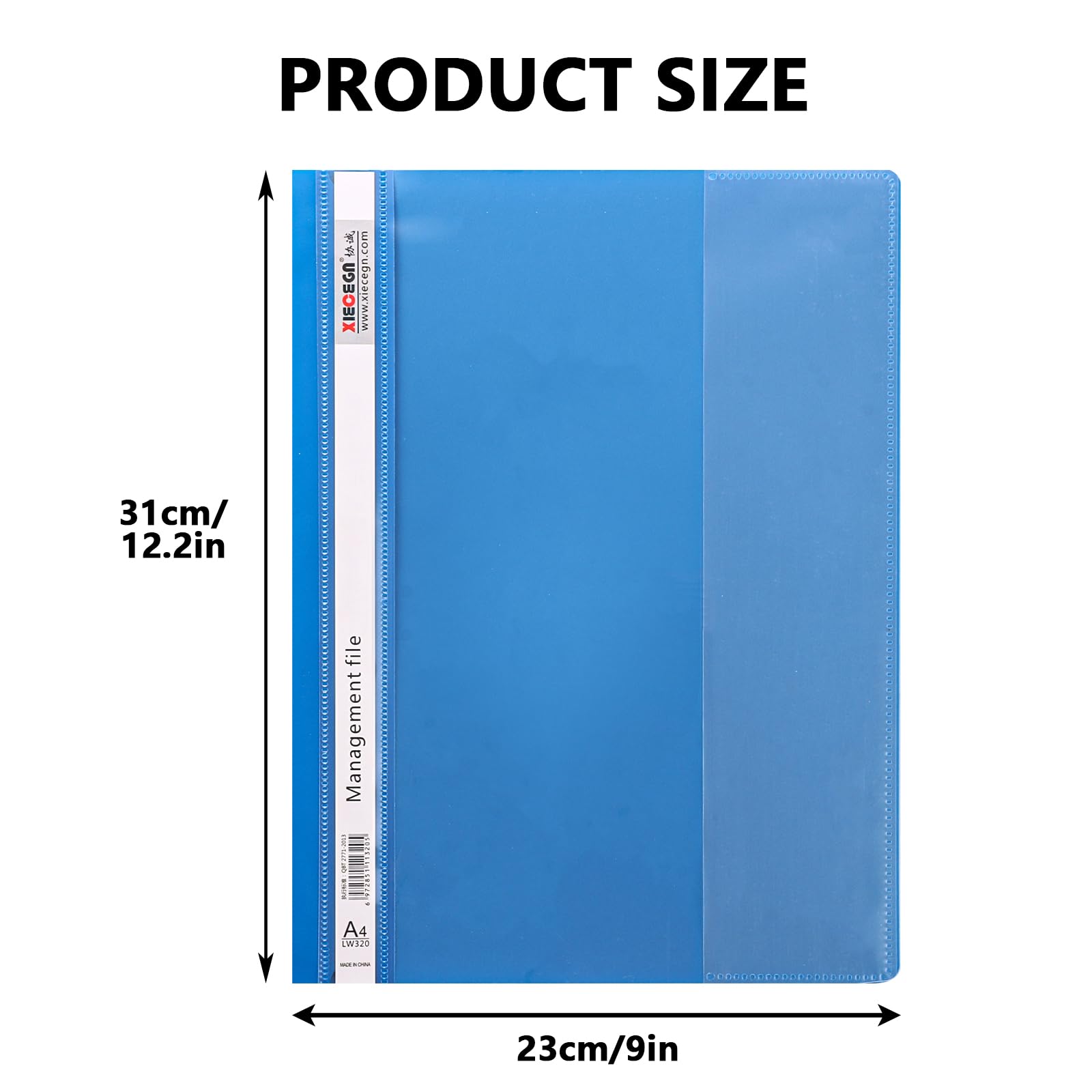 CYEER 36Pcs A4 Project Folder, Plastic Presentation Folders A4 Report Document Organiser Holder with Clear Cover and 2 Prongs, 3 Colours - Image 2