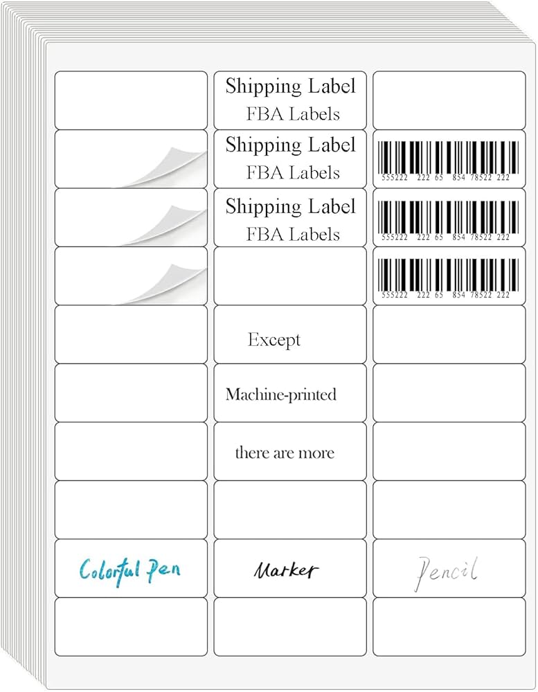 Amazon.com : 30 UP Labels 1 amazon-com-30-up-labels-1-x2-5-8-mailing-labels-shipping-address-fba-labels-for-laser-inkjet-printers-white-blank-sticker-name-tags-printable-address-labels-100-sheets-3-000-labels-office-products