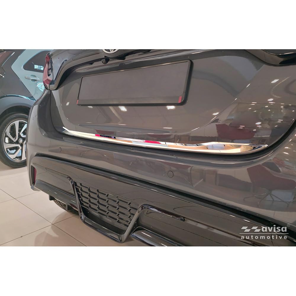 Avisa Chrome Stainless Steel Tailgate Trim compatible with Toyota Yaris (P21) 2020-2024 & Facelift 2024-