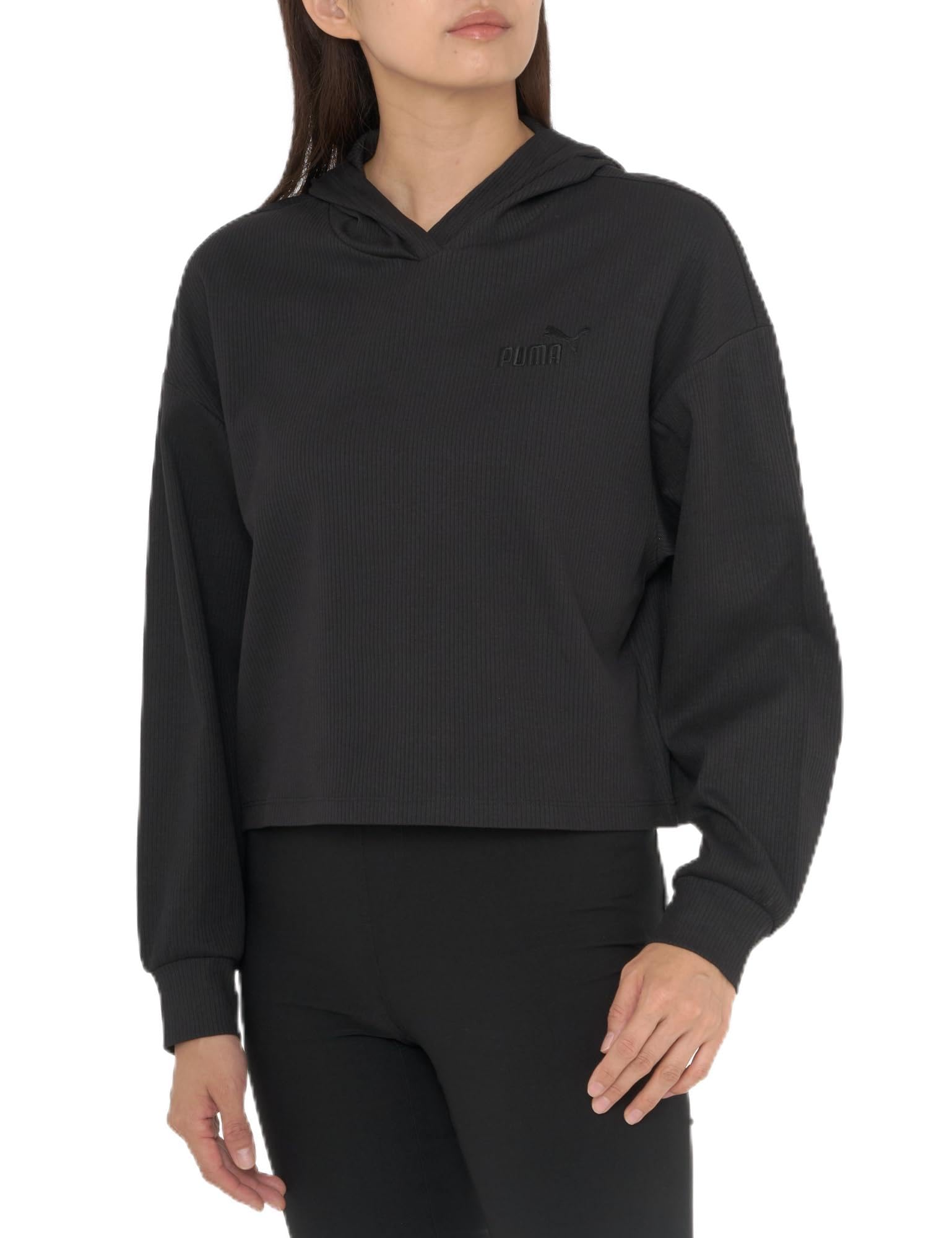 【ブラックフライデー】【71%OFF】【1,852円】 PUMA レディース カジュアルESS ELEVATED リブ フーディー