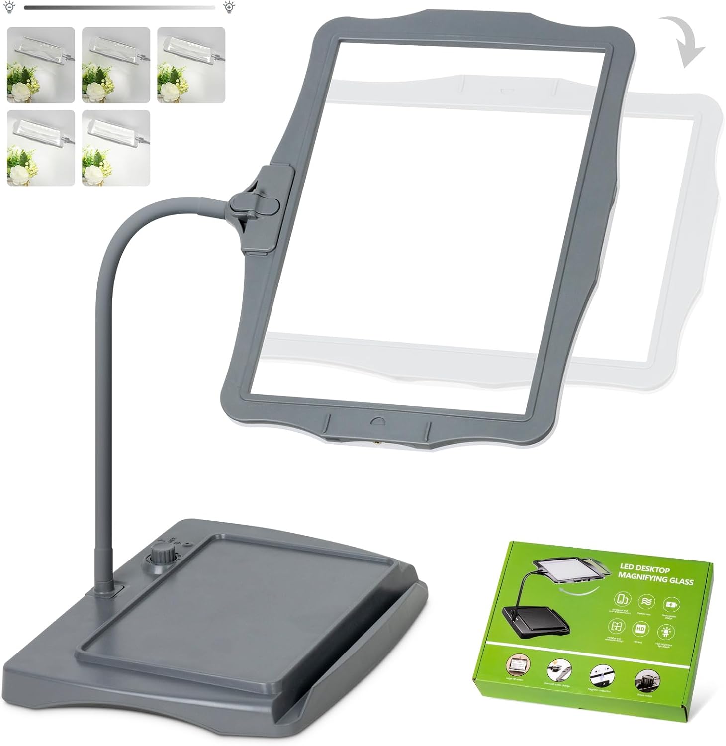 10X Rechargeable Full Page Magnifier for Reading, NUEYiO 10.6 * 7.8″ Large Handheld Magnifying Glass with Light and Stand, 50 LED Lights & 3-in-1 Gooseneck Magnifying Lamp for Seniors Close Work Book 10X Rechargeable Full Page Magnifier for Reading, NUEYiO 10.6 * 7.8″ Large Handheld Magnifying Glass with Light and Stand, 50 LED Lights & 3-in-1 Gooseneck Magnifying Lamp for Seniors Close Work Book
