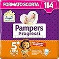 Pampers Progressi Large, 114 Pannolini, Taglia 5+ (13-27 Kg)