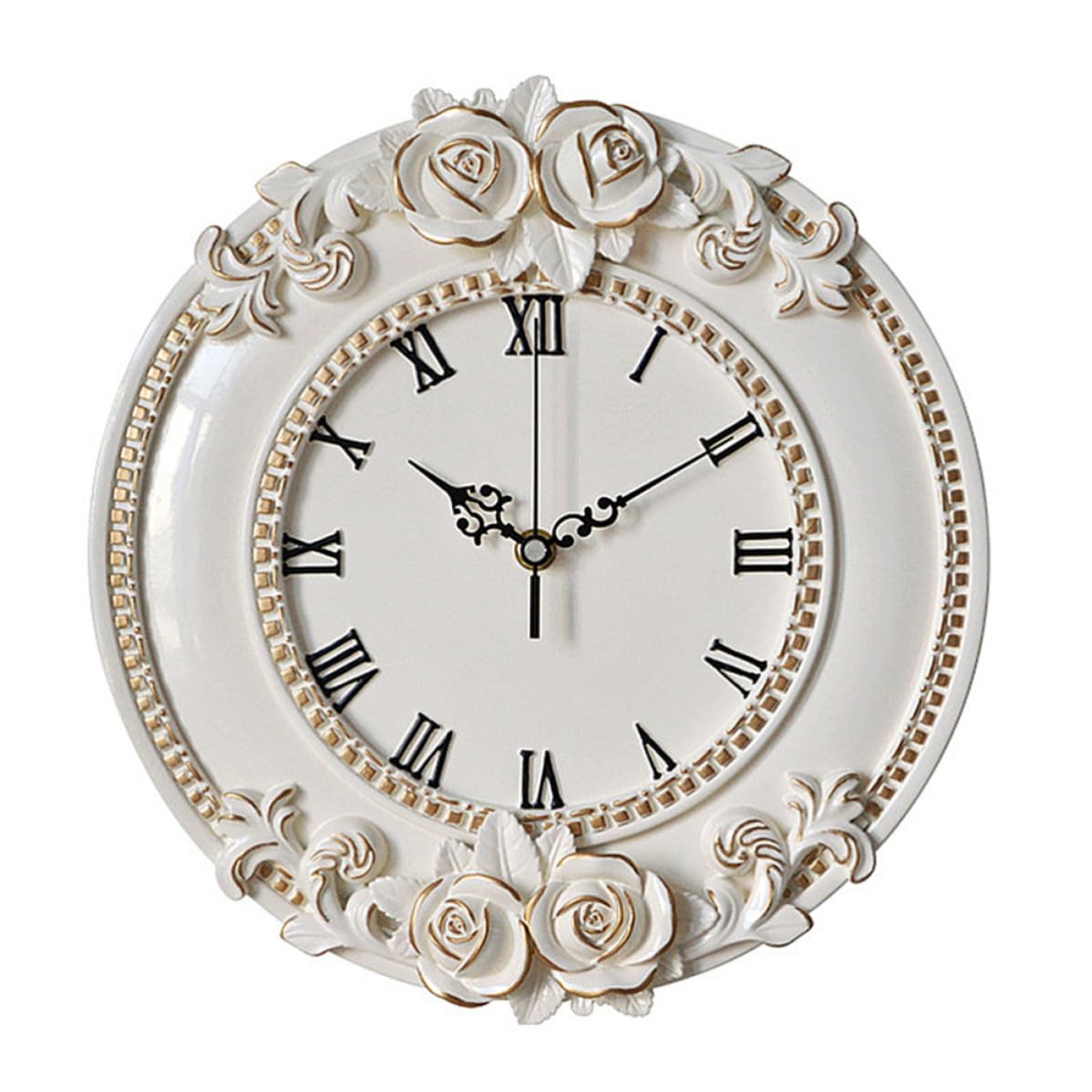 Horloge murale en résine silencieuse blanche pendule déco salon chambre suspendue
