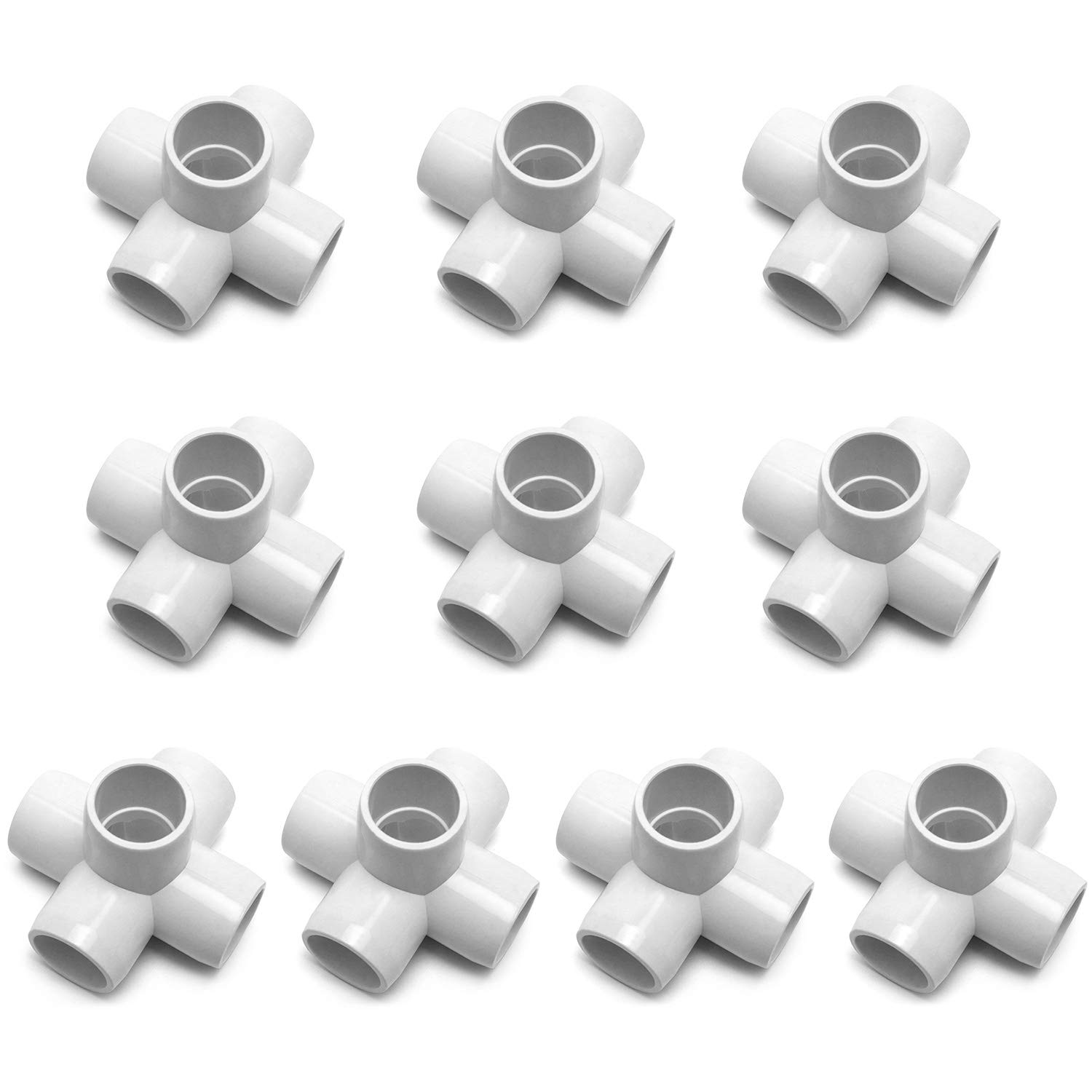 Buy QWORK 5 Way 1/2" Tee PVC Fitting Elbow,10 Pack PVC Fitting