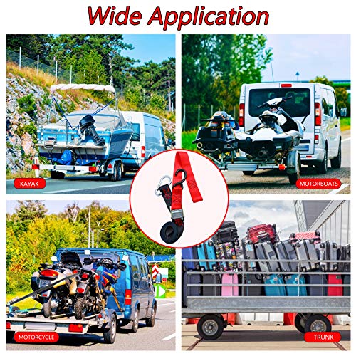 Bz Soft Loop Tie Down Straps(2Pack) 1200Lbs Lashing Capacity 1.8 Metros -For Securing Atv Utv Motorcycles Scooters Dirt Bikes Lawn Garden Equipment,Cargo Straps,Moving Appliances,Bike,Boat #TOP5