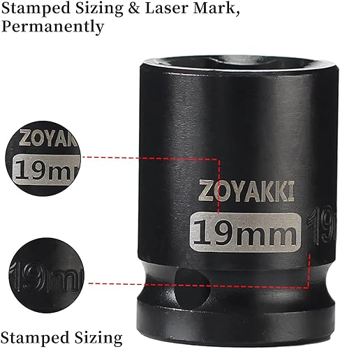 Miniatura 249 de Enchufe de impacto de 6 PT de 1/2" x 0.827 in de profundidad, CR-MO, 1/2 pulgada de accionamiento de 6 puntos para una fácil extracción