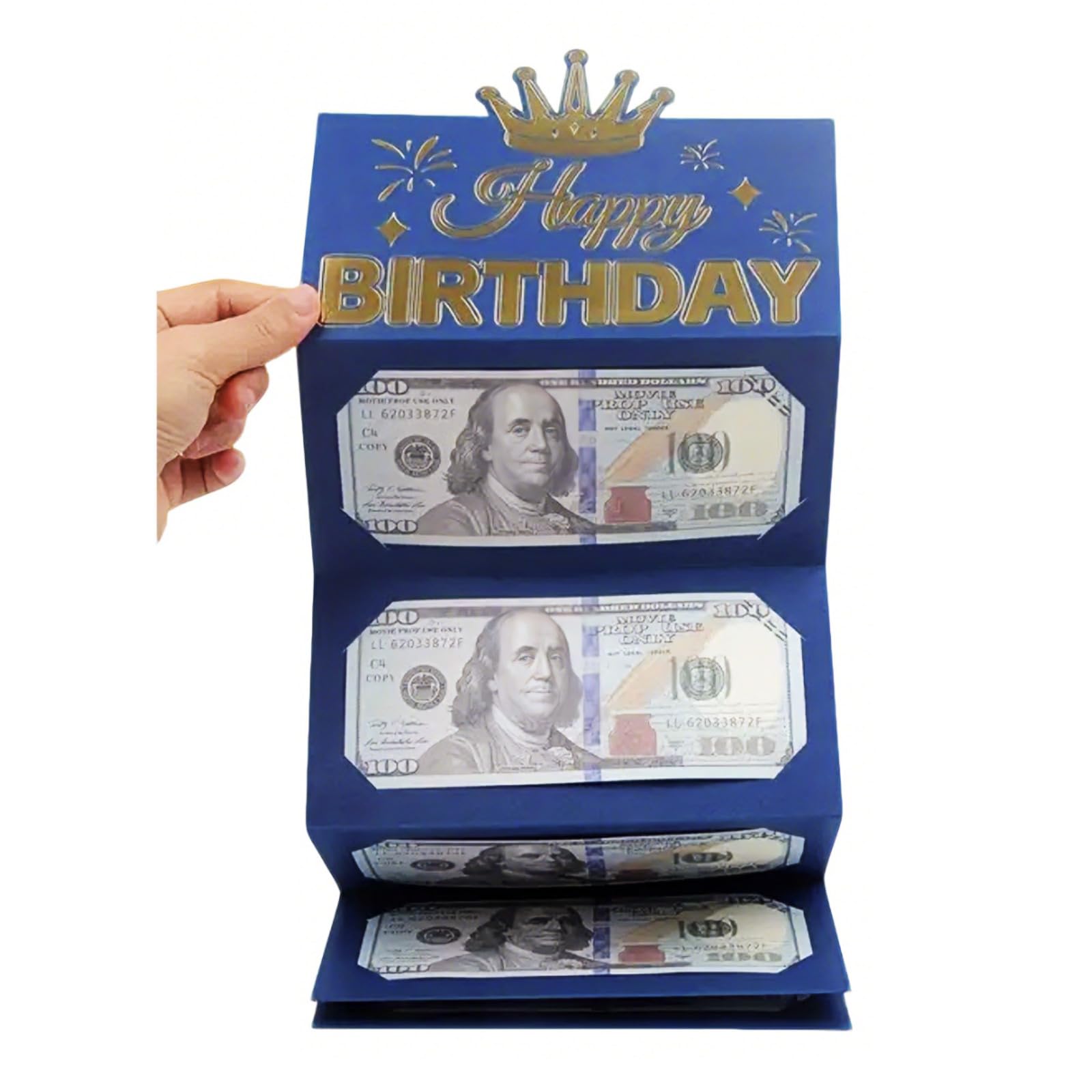 Birthday Money Cards for Cash Gifts, Surprise Cash Envelope Card Blue Money Wallets Holder Gift Envelopes for Money for Men Women - 1 PC