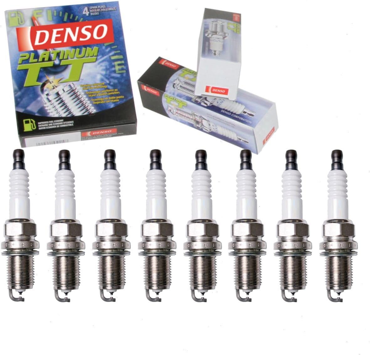 8 pc DENSO Platinum TT Spark Plugs compatible with Dodge Durango 4.7L 5.2L 5.9L V8 1998-2007