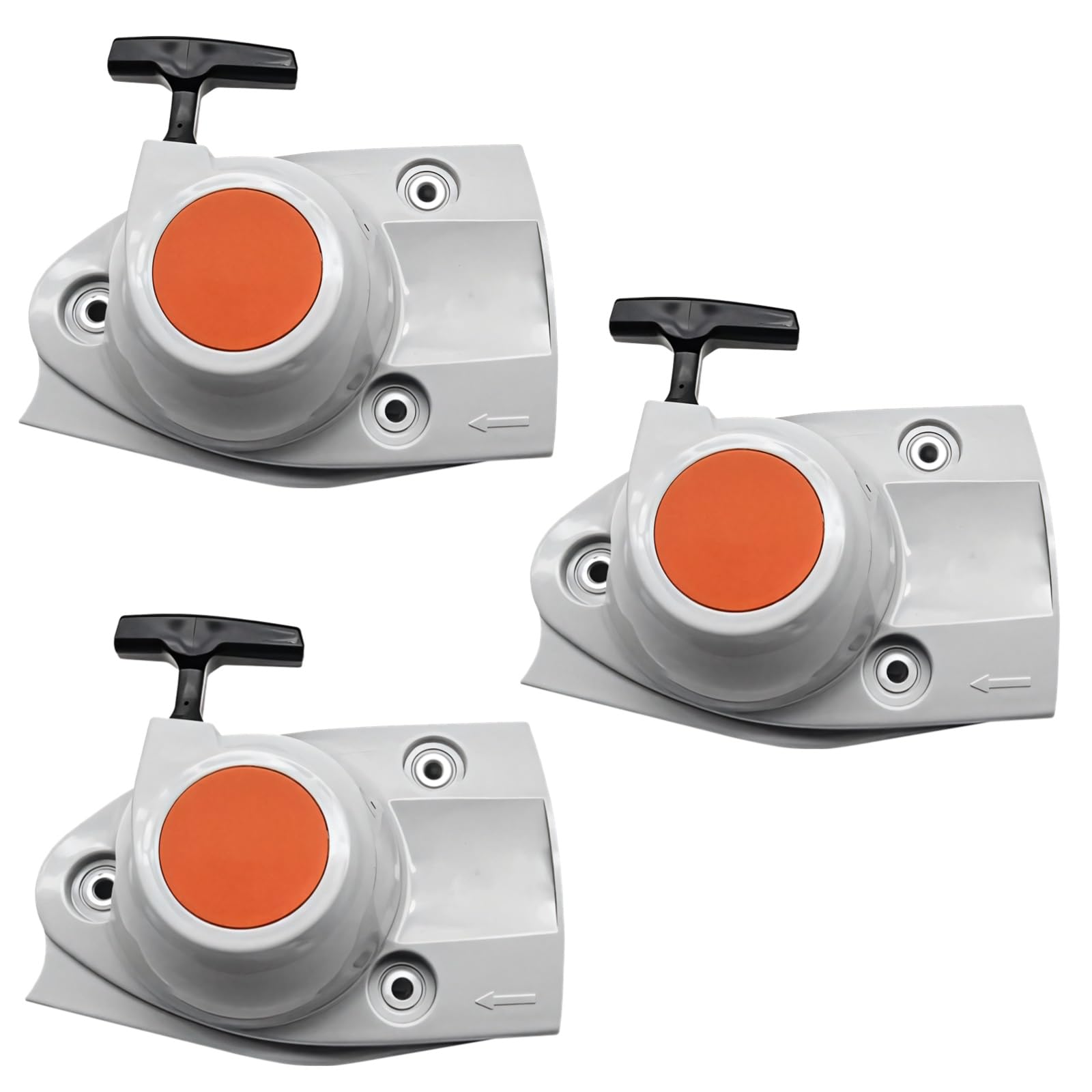 TS410 TS420 ensemble de lanceur à rappel, démarreur à main pour découpeuses à béton, coque en plastique blanc, bouton de démarrage rouge, installation facile, conforme aux spécifications OEM, lot de 3