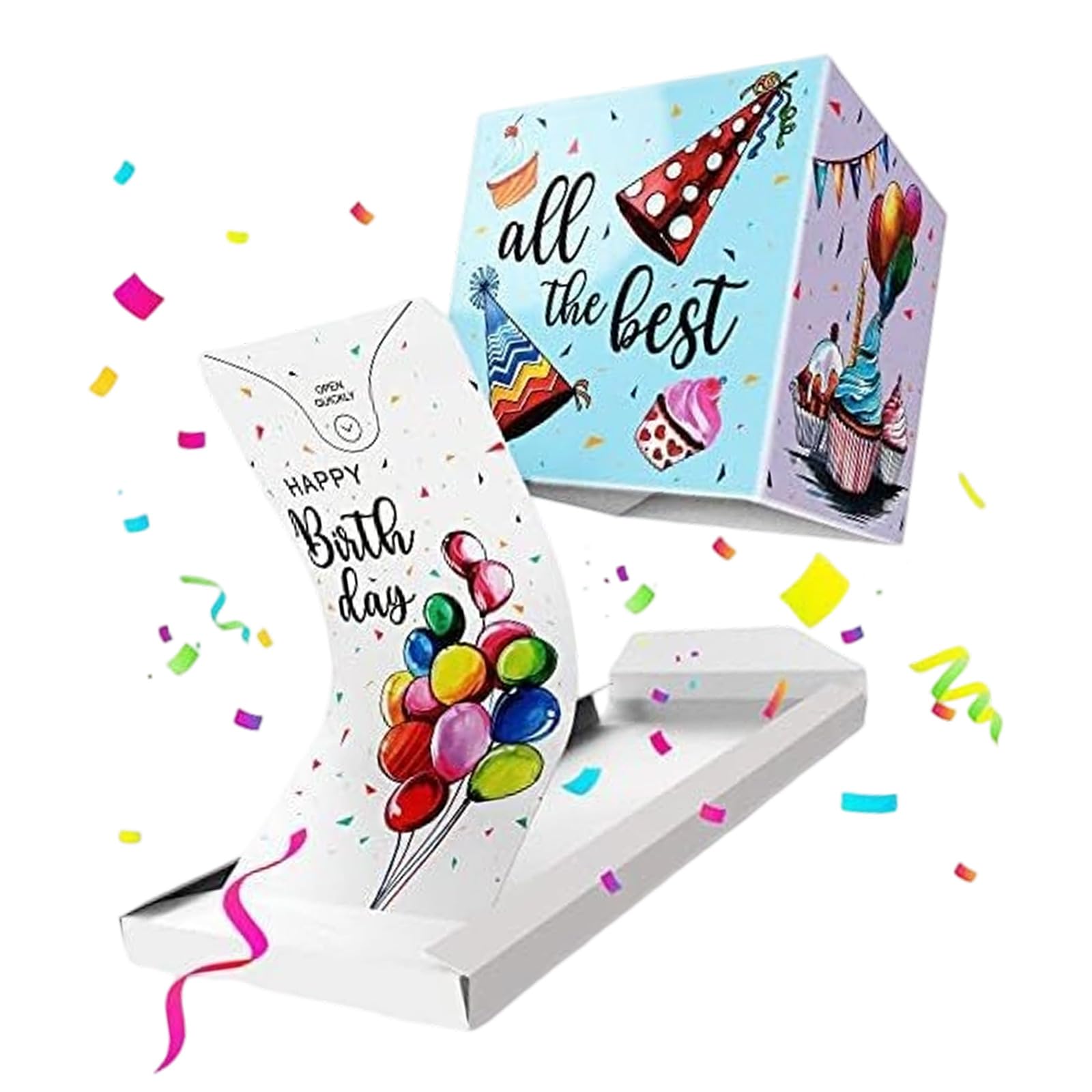 Osniyaw Party Balloons Easy To Use Pop-Up That Quickly Brings Joy When Giving Sweets, Photos, Cards For Festival Occasions, With Sturdy Pet Birthday Surprise Case