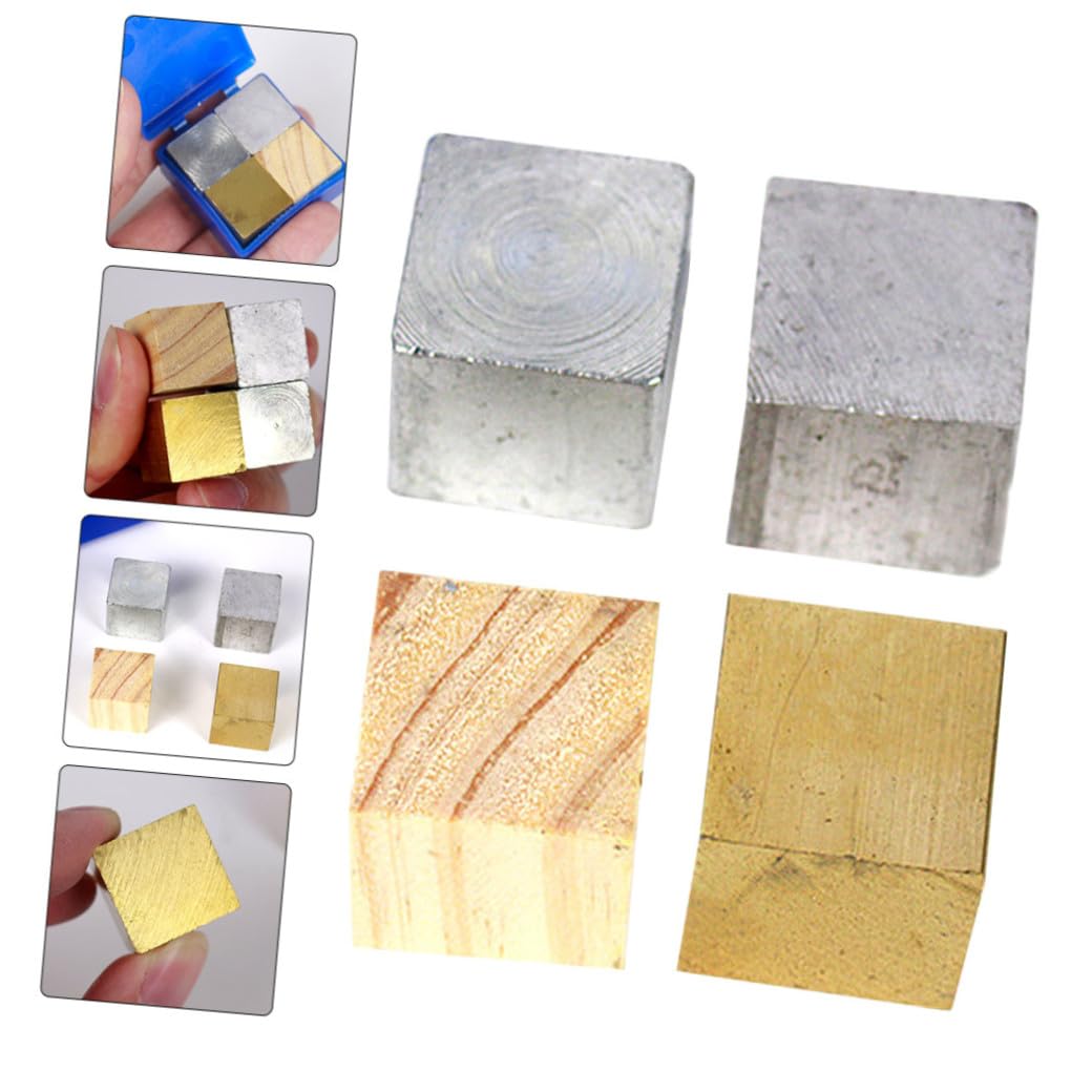 PRETYZOOM Juego de 4 Bloques de Densidad Bloques de Hierro, Cobre y Madera para Experimentos Físicos Equipo Preciso Instrumento de Enseñanza Científica para Educación Secundaria
