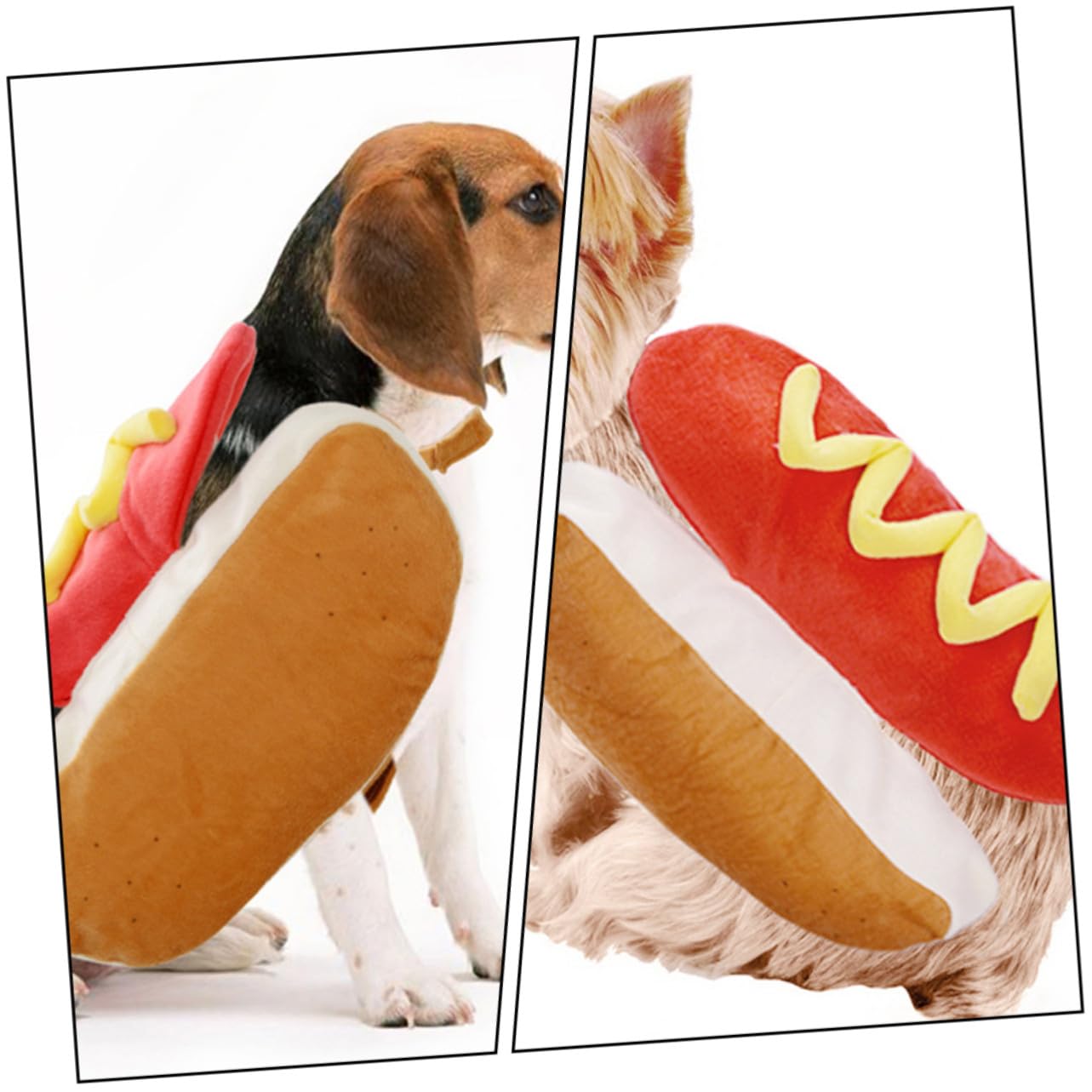 DOITOOL Disfraz Navideño para Perros y Gatos Talla Ropa para Mascotas con Diseño Único de Perrito Hot Dog para Fiestas y Sesiones Fotográficas Festivas