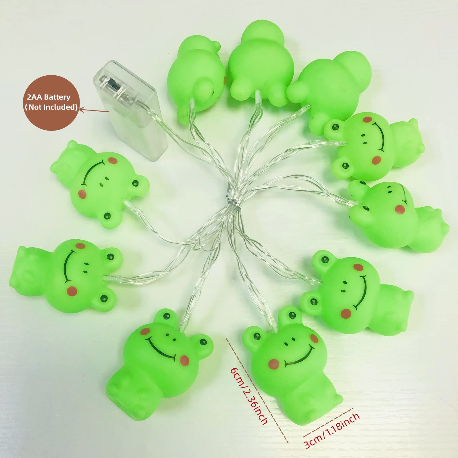 Riaxuebiy Prince Frog String Light Cartoon Frog Fairy Light Night Light Green Frog Lanterns for Halloween Christmas Thanksgiving Home Party Children Kids Bedroom Decoration (1.65m/10led - Image 2