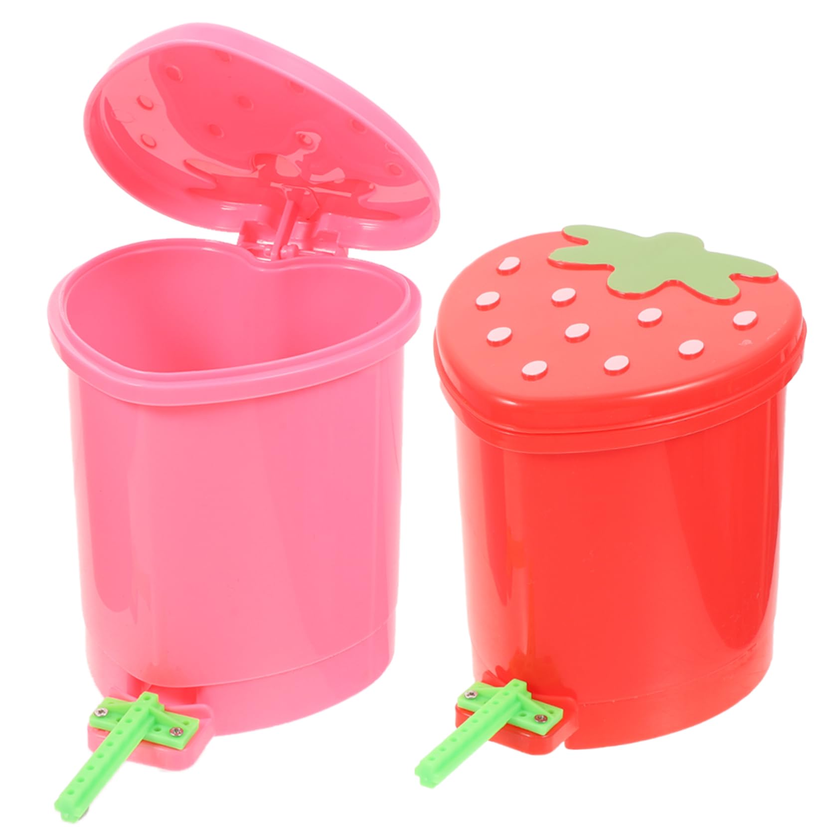 ARTIBETTER 3 Ensembles Décorative Forme De Fraise Lot de Petites Corbeilles À Déchets avec Couvercle pour Chambre 2 Pièces * 3