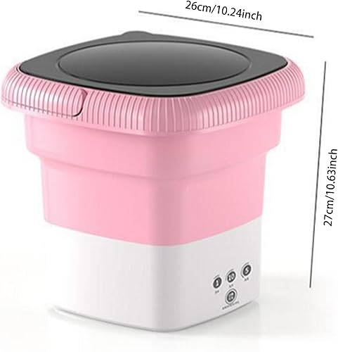 Miniatura 4 de Lavadora portátil, mini lavadora plegable con secadora giratoria, mini lavadora de lavandería de 10 litros con 3 modos de limpieza para calcetines