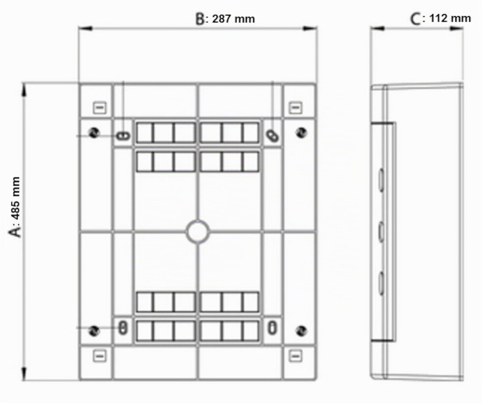 Intratec distribuidor de comunicación de superficie, IP40 – Distribuidor multimedia para hogar completamente conectado, armario para sistemas multimedia, 287 x 485 x 112 mm, blanco