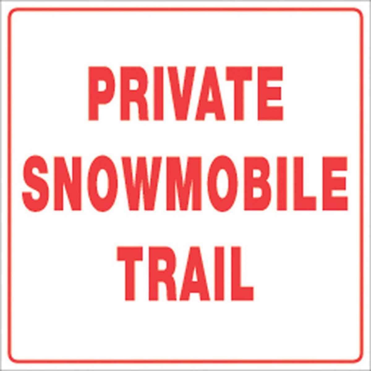 White Plastic Reflective Sign 12" Private Trail - 491 PST WR