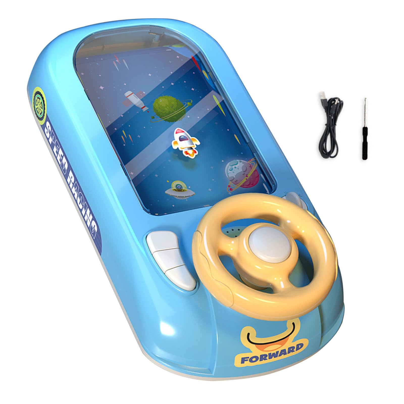 WUULEAON Simulated Driving Race Cars Game with Music and Lights Musical Steering Toy Interactive Car Race Toy Toddler Simulated Driving Cars Game with Music and Lights