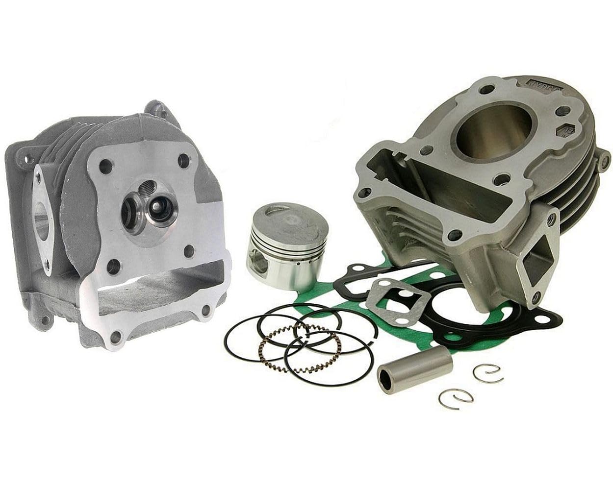 Cylindre 50 centimètres cubes 2EXTREME GY6 compatible avec SYM Symphony | Culasse et SLS, pour types QMA/QMB; compatible avec SYM Orbit 1, Orbit 2, Symply, axe de piston 13 millimètres, joints inclus