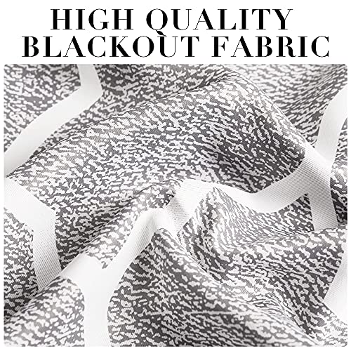 Stangh Moroccan Blackout Curtains - Grey Printed Kitchen Window Drapes Light Blocking Modern Home Decoration Heat Resistant Curtain Panels For Bedroom/Office, W52 X L63, 2 Panels #TOP4
