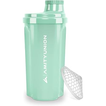 Protein Shaker 700 ml &bdquo;Heaven&ldquo; auslaufsicher, BPA frei mit einklickbarem | Sieb &amp; Skala f&uuml;r Cremige Whey Shakes, Gym Fitness 