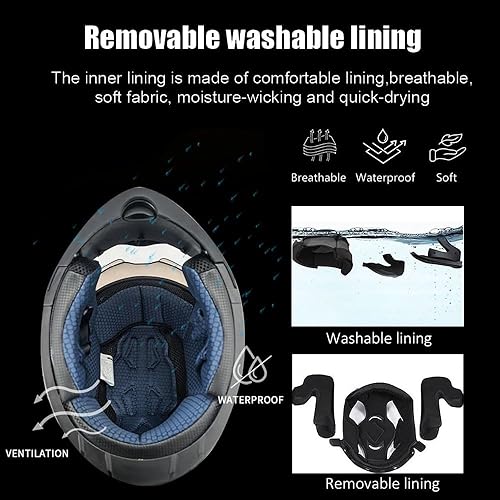 Miniatura 5 de Casco modular de motocicleta Bluetooth aprobado por DOT con visera solar integrada, doble escudo antivaho y sistema de ventilación múltiple, para