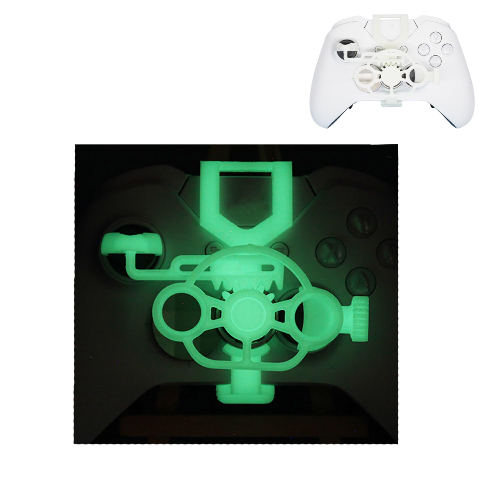 MODJUEGO Controller Mini Steering Wheel compatible with Xbox One Xbox Racing Game Replacement Accessory Luminous Green