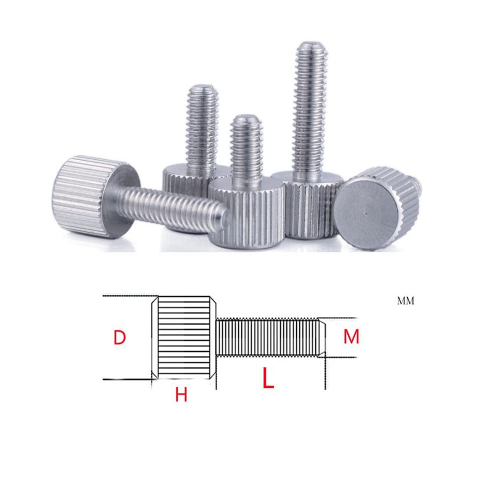 Viti A Testa Zigrinata In Acciaio Inox 304, Metriche M2-M8, Testa Piatta, Per Macchinari