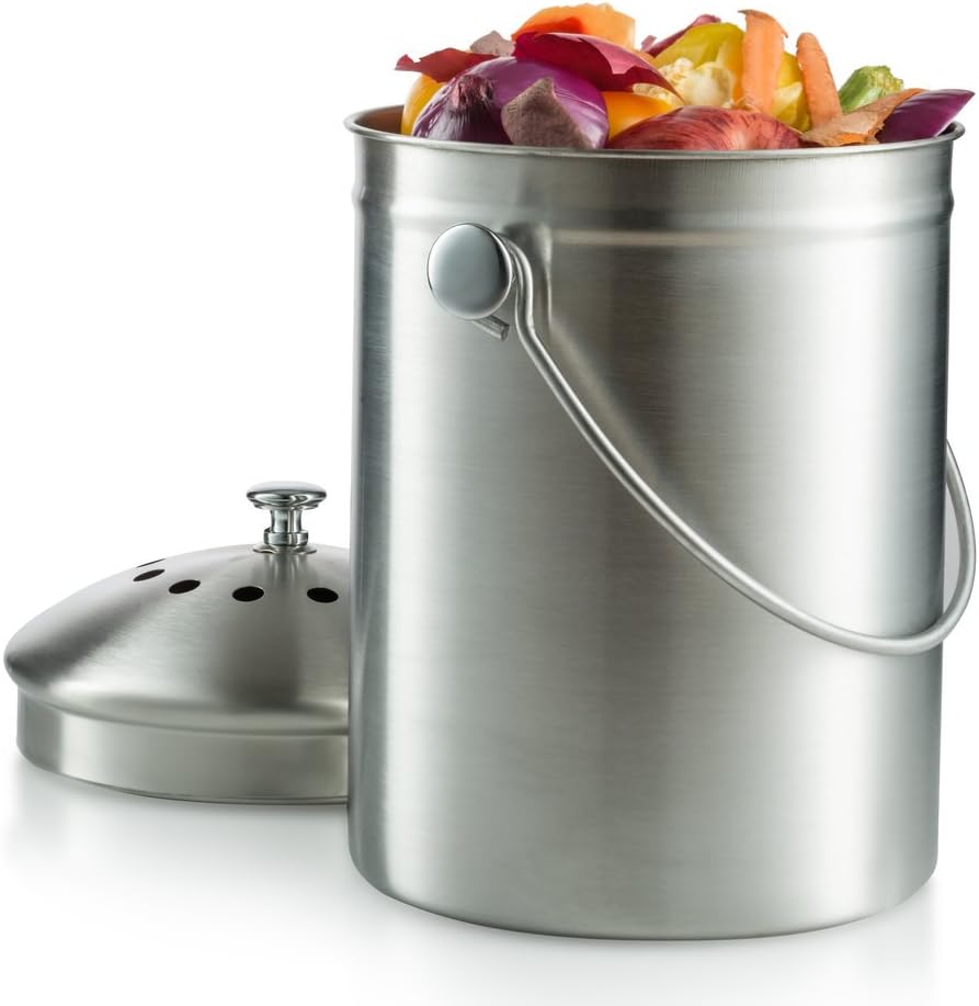 Saganizer Compost bin, Kitchen Compost bin Compost Pail 1 Gallon