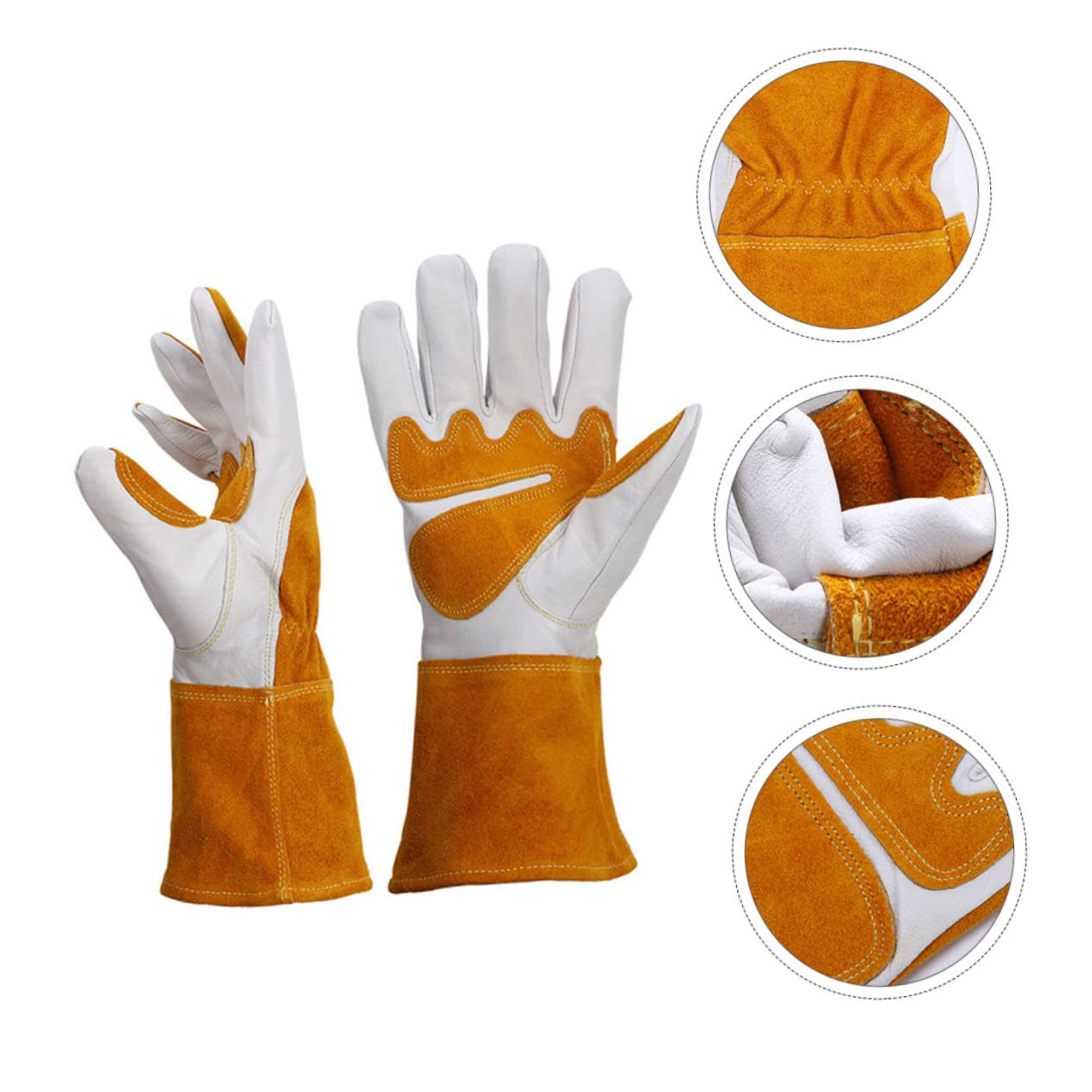 1 Paar Verstellbare Gartenhandschuhe Mit Handgelenksbandage Strapazierfähige Arbeitshandschuhe Aus Schaffell Lange Outdoor Handschuhe