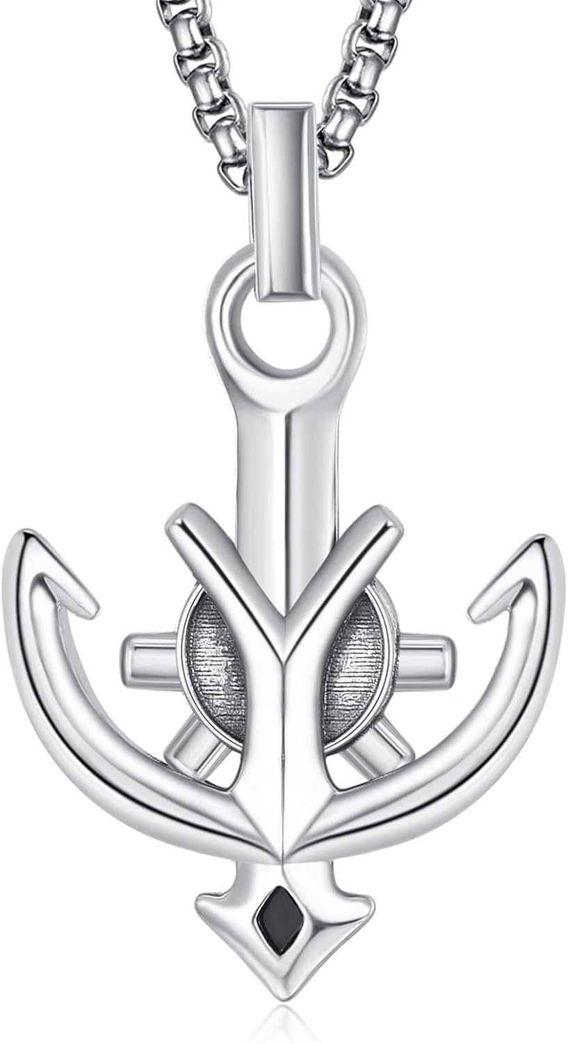 Palpitate Anchor Necklace for Men and Women S925 Sterling Silver Ocean Anchor Pendant Sailor & Nautical Jewelry Gift
