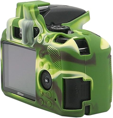 Miniatura 4 de TUYUNG - Funda de silicona D3500, carcasa protectora para cámara réflex digital Nikon D3500, color verde militar
