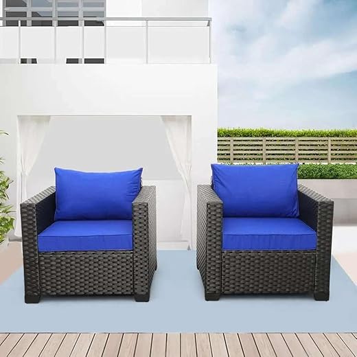 Outdoor Patio Sofa Chairs Set - 2 Accent Chairs