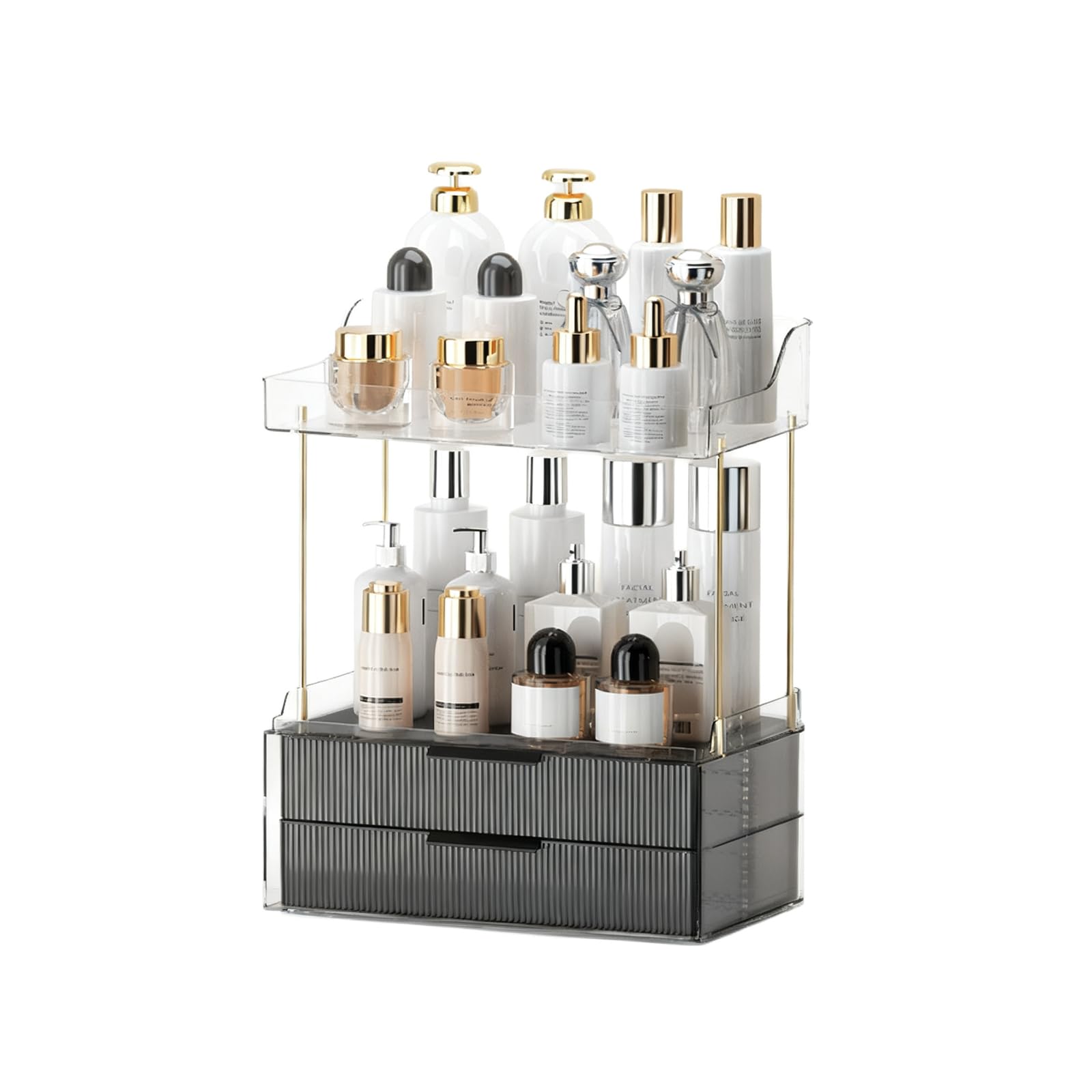 Zambuph Smooth Glide Vanity Organizer Bathroom Counter carbon black