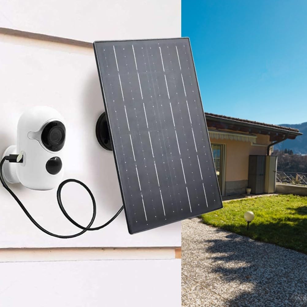 Pannello Solare Impermeabile 10W 5V Tipo-C per Dispositivi di Ricarica come Telecamere Interne o Esterne