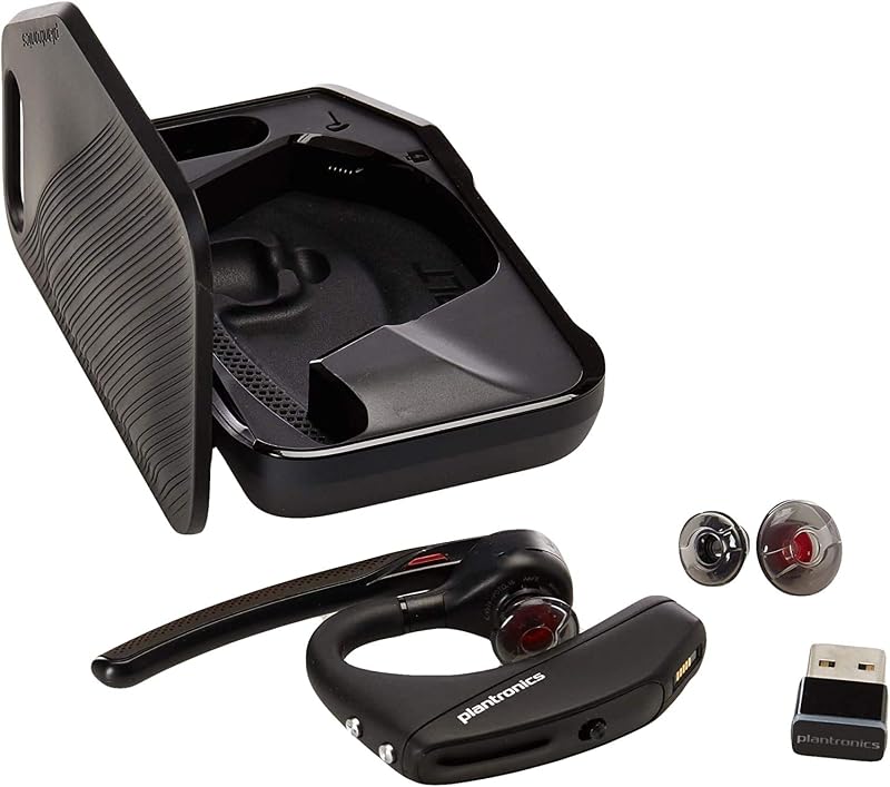 Plantronics Voyager 5200-UC Bluetooth Headset Bundle w/Bonus Wall Charger #206110-01-B | for Smartphones PC MAC Using RingCentral Software or App image 5
