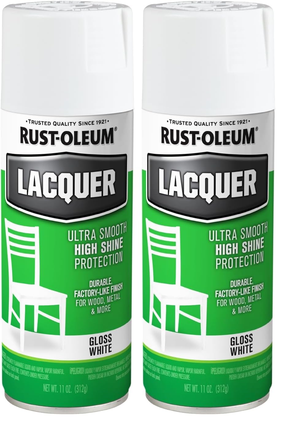 Rust-Oleum 1904830 Lacquer Spray, 11-Ounce, Gloss White (Pack of 2)