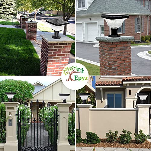 Image of Epyz Solar Gate Pillar Light Outdoor Garden Home Square Shape Waterproof with 152LEDs 3 Type of Lights, Application for Fence, Garden, Wall, Outdoor [ Pack of 2, Multicolour ]
