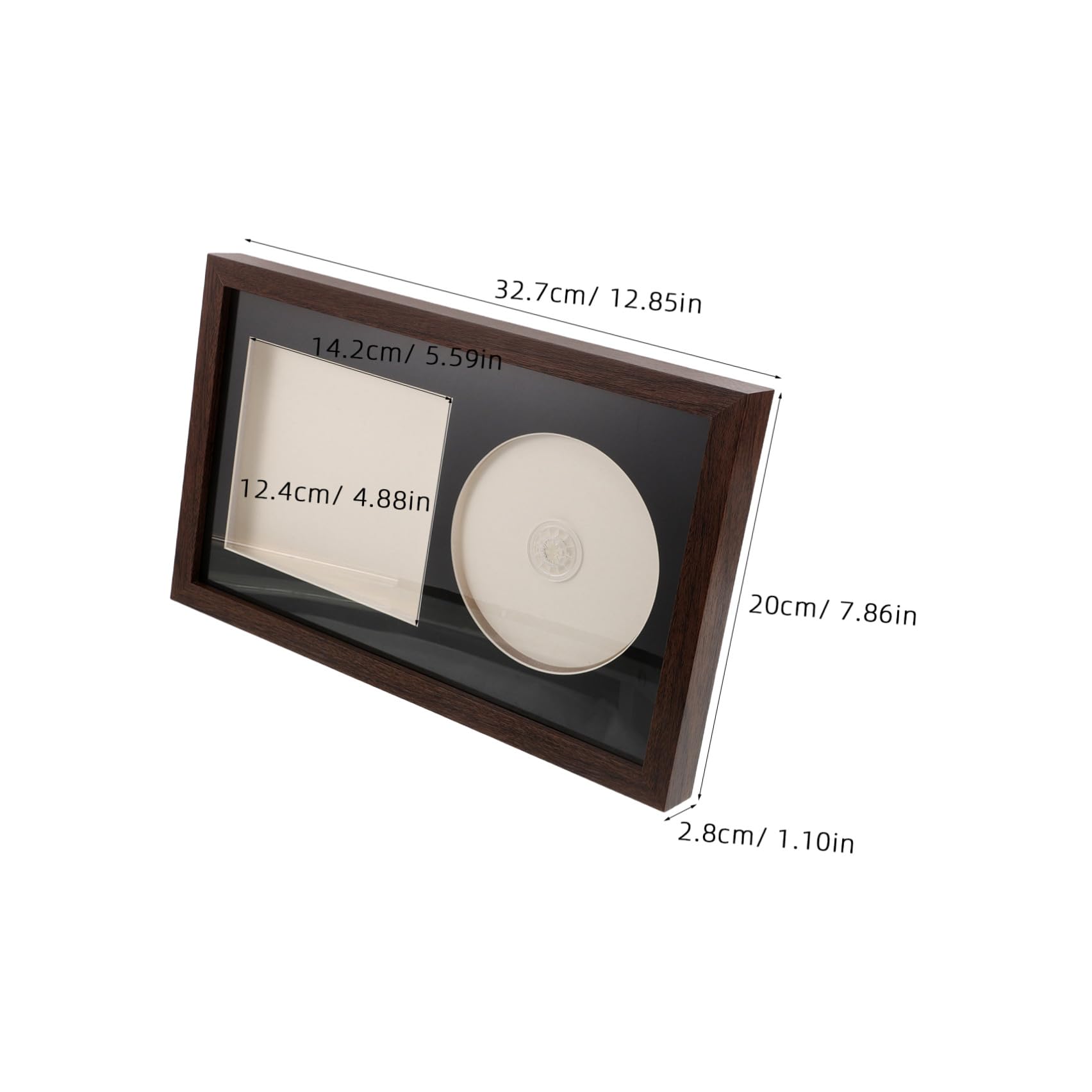 VILLCASE Cornice Espositore per Dischi in Vinile e CD Design 3d Cavo in Legno e Plastica, Supporto per Scaffale o Soggiorno, Protezione e Esposizione Completa per Album Musicali