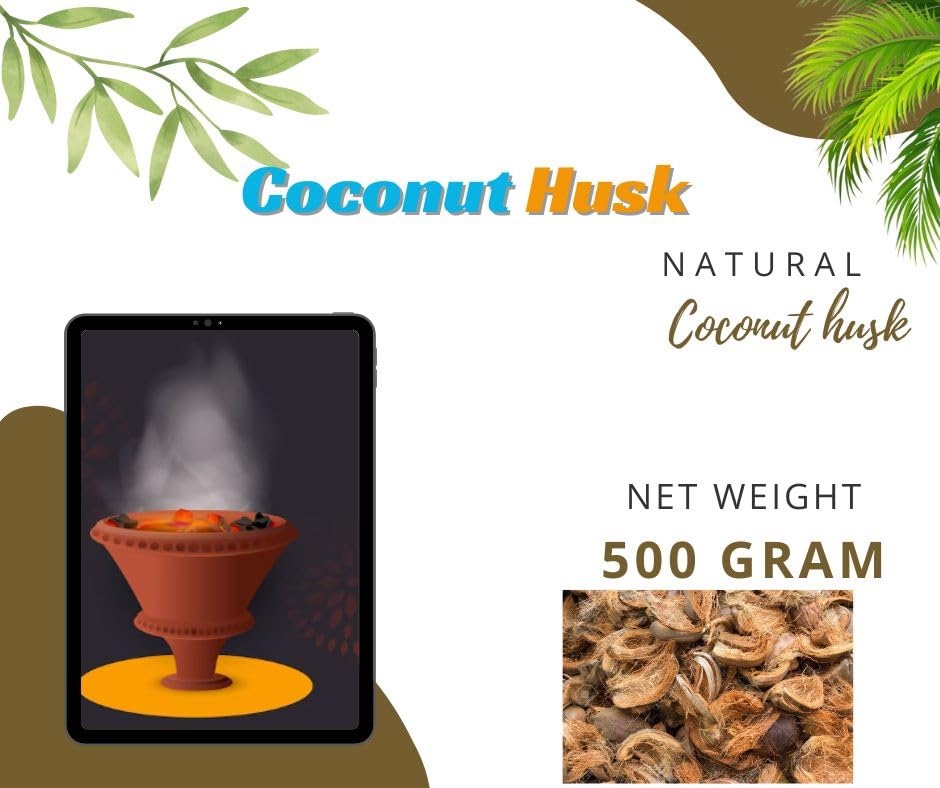 Image of Dry Coconut Husk for Puja & Havan Purpose (Pack of 500 Grams)