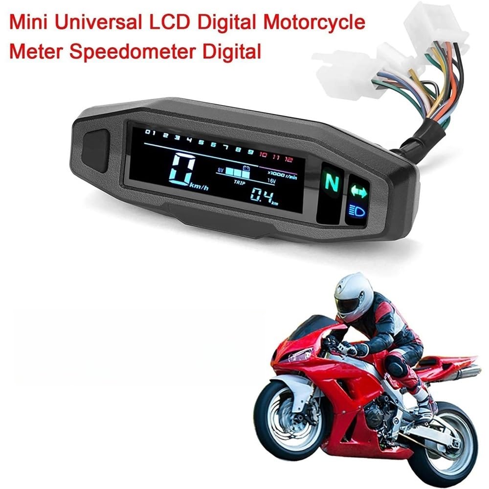Contachilometri Moto 1pc tachimetro universale contachilometri contagiri RPM misuratore carburante LCD retroilluminato carburatore a iniezione digitale
