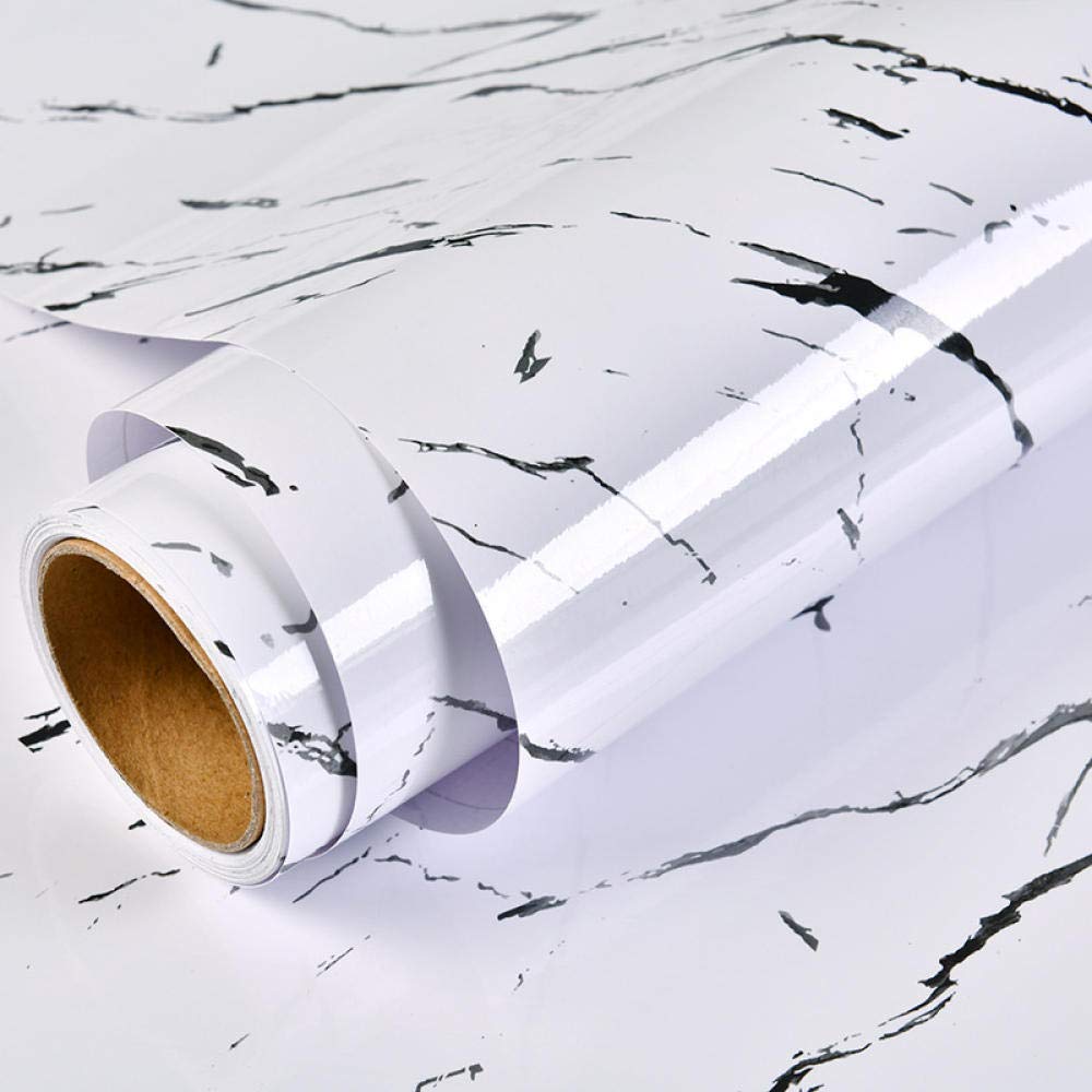 Pellicola Autoadesiva Mobili Adesivo Autoadesivo Sfondo Bianco Linea Nera Marmo Modello Adesivo Impermeabile E Resistente Agli Oli Adesivo Ristrutturazione Mobili Ad Alta Temperatura 80 Cm X 3