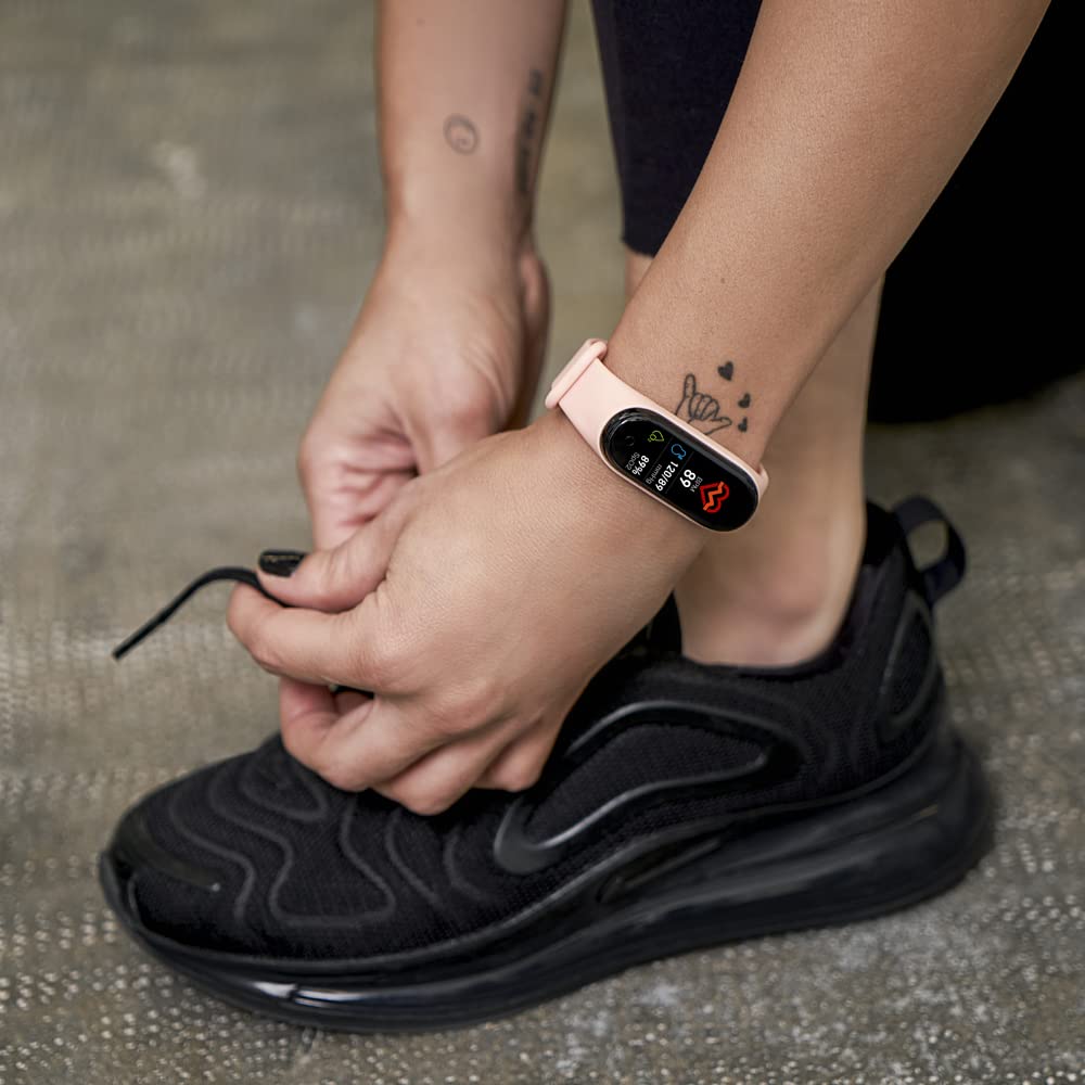 Watx Montre Intelligente Tactile avec écran Couleur - Montre Intelligente avec podomètre, oxymètre, Compteur de Calories, Rythme Cardiaque, Pression artérielle et thermomètre - Bracelet d'activité