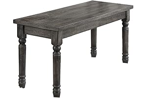 Best Master Furniture Distressed-Finished Backless Dining Bench