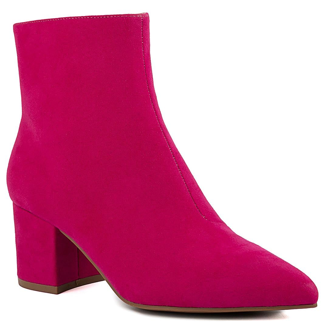Sugar Womens Ankle Boots High Heel Dress Booties with Side Zipper Round Toe Fashion Boots for Fall Night