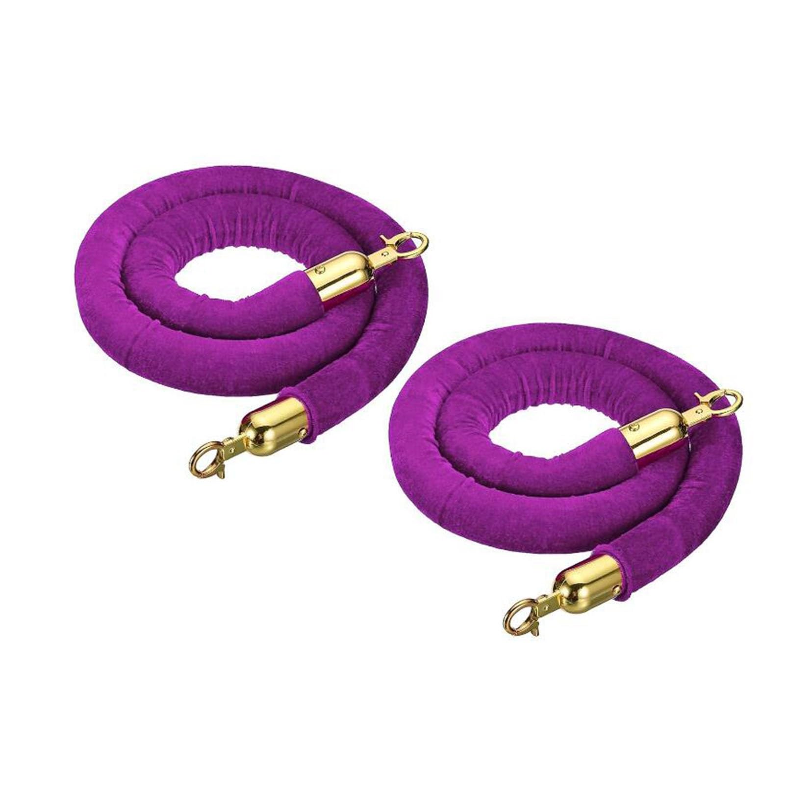 Generico Rete di Sicurezza per carichi Pesanti in Corda di Iuta, Protezione per Bambini, Corda in Velluto con moschettone, Confezione da 2 (Viola 5 m/16,4 Piedi) - Elegante Gestione delle Code, contr